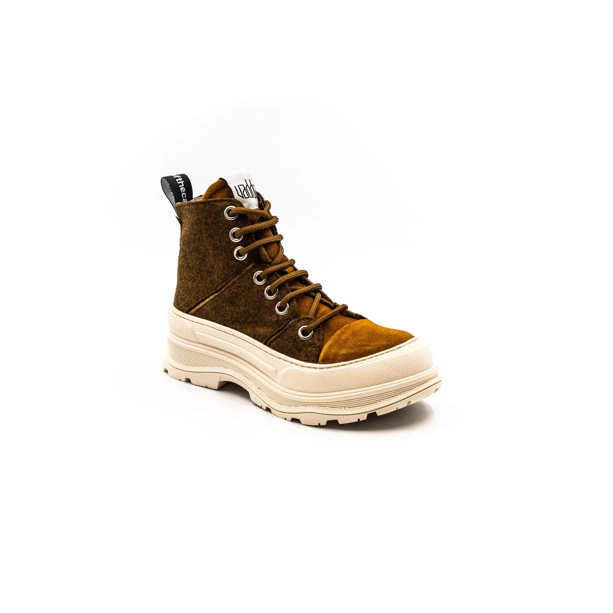 High rubber boots.