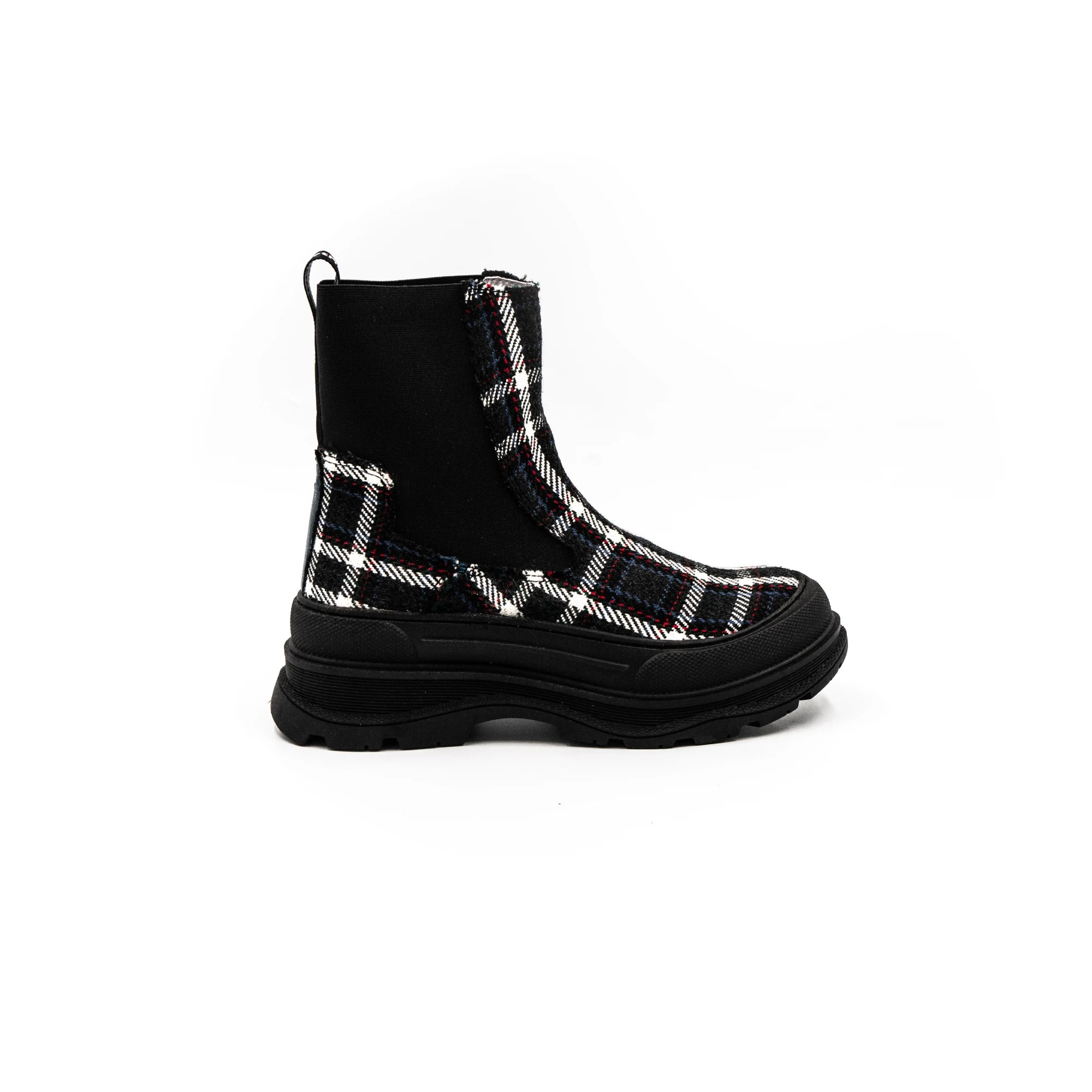 Blue high rubber boots in burel.