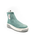 Perforated boots, blue color.