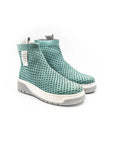 Perforated boots, blue color.