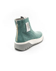 Perforated boots, blue color.