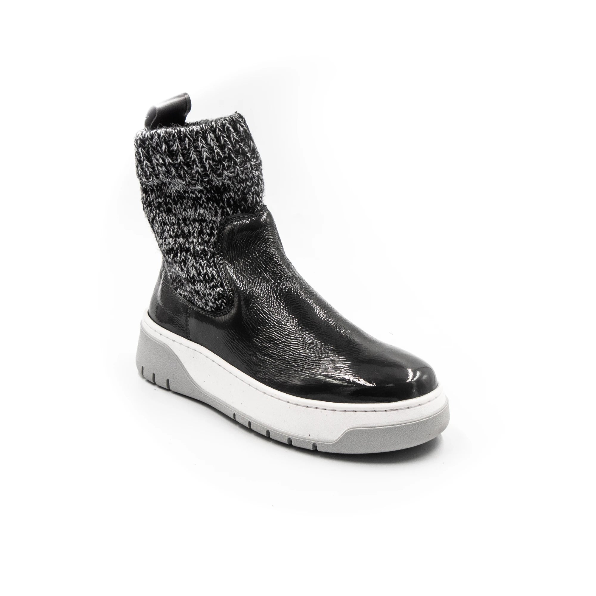 High rubber boots with a mesh upper.