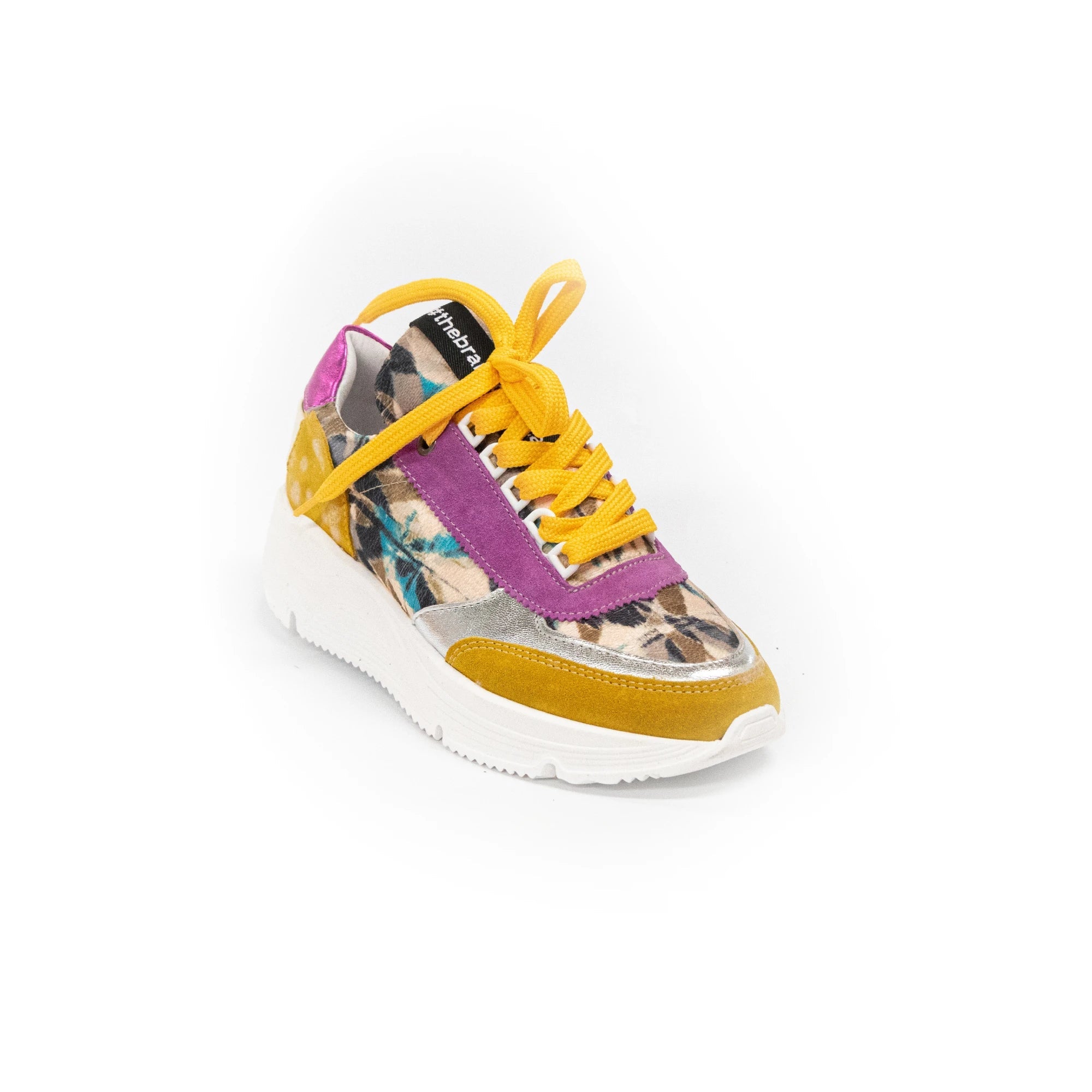 Colorful sneakers with laces.