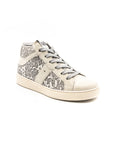 High-top sneakers with flower texture..