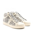 High-top sneakers with flower texture..