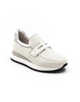 White perforated sneakers.