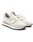 White perforated sneakers.