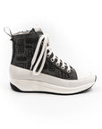 High-top sneakers in black.