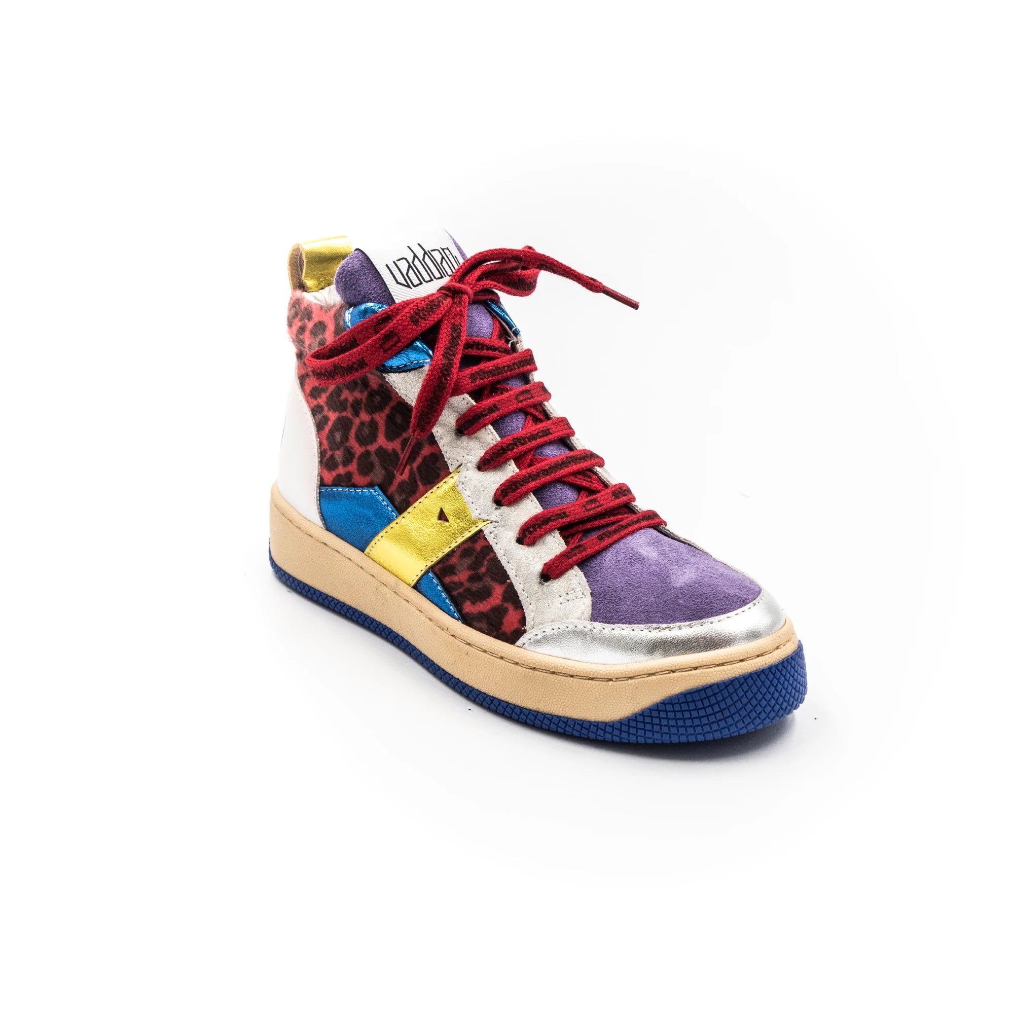 High-top sneakers in different colors.
