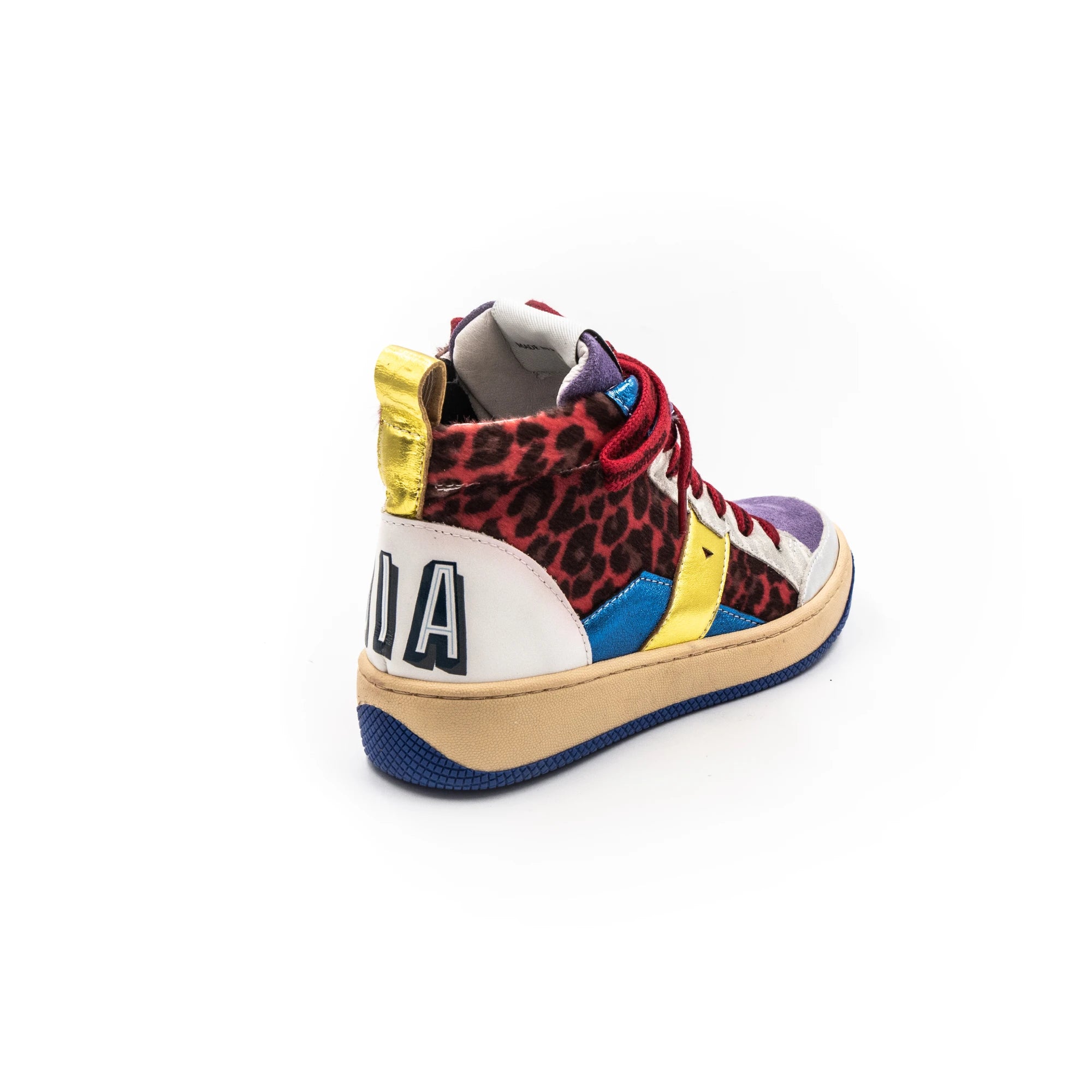 High-top sneakers in different colors.