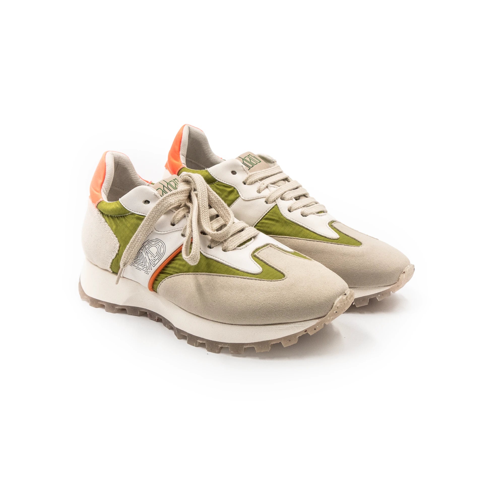 Colorful sneakers in different fabrics.