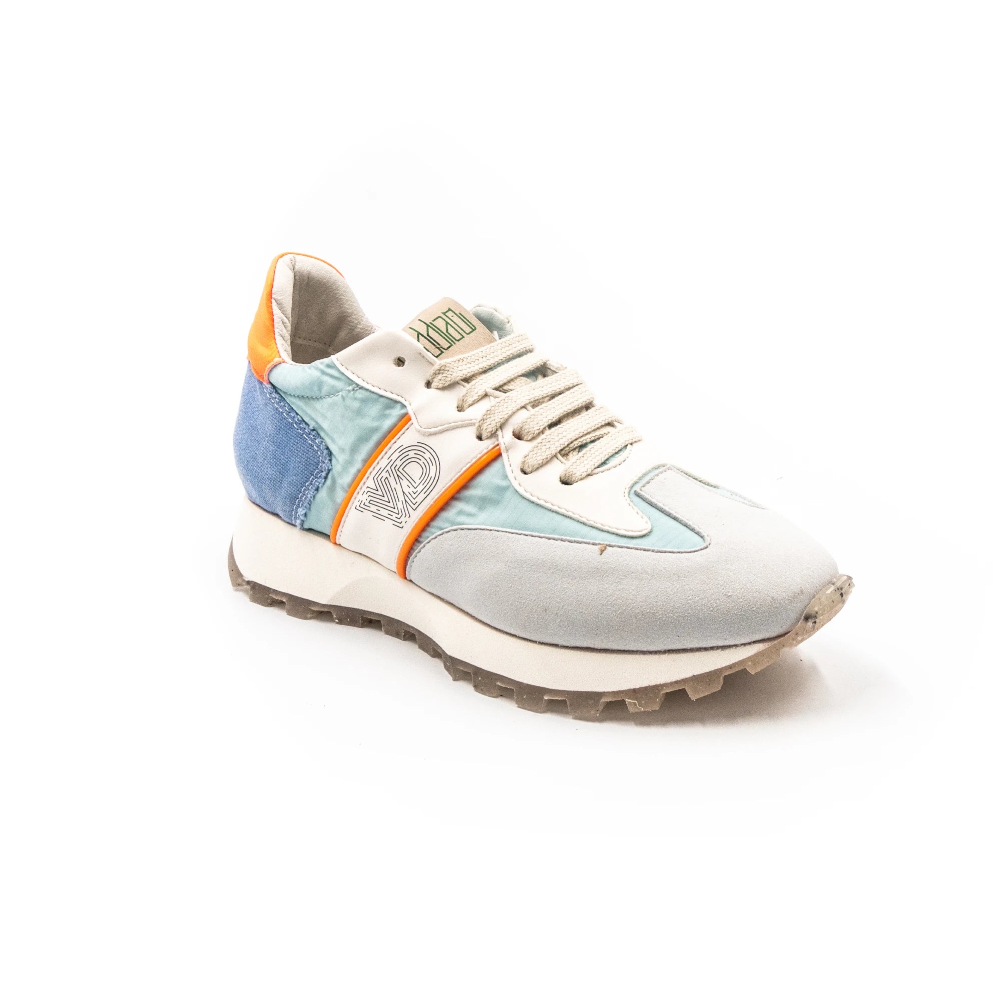 Colorful sneakers in different fabrics.