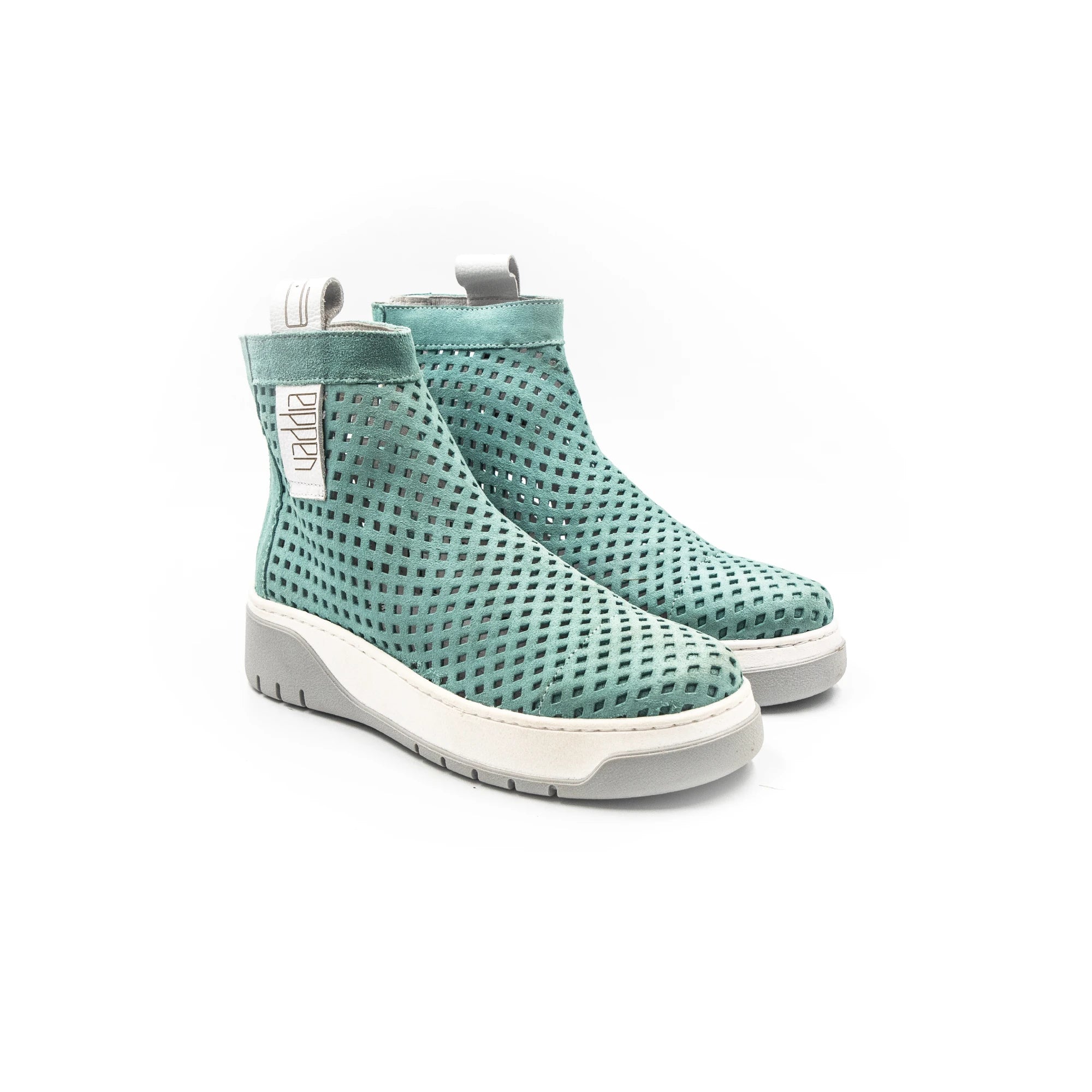 Perforated boots, blue color.