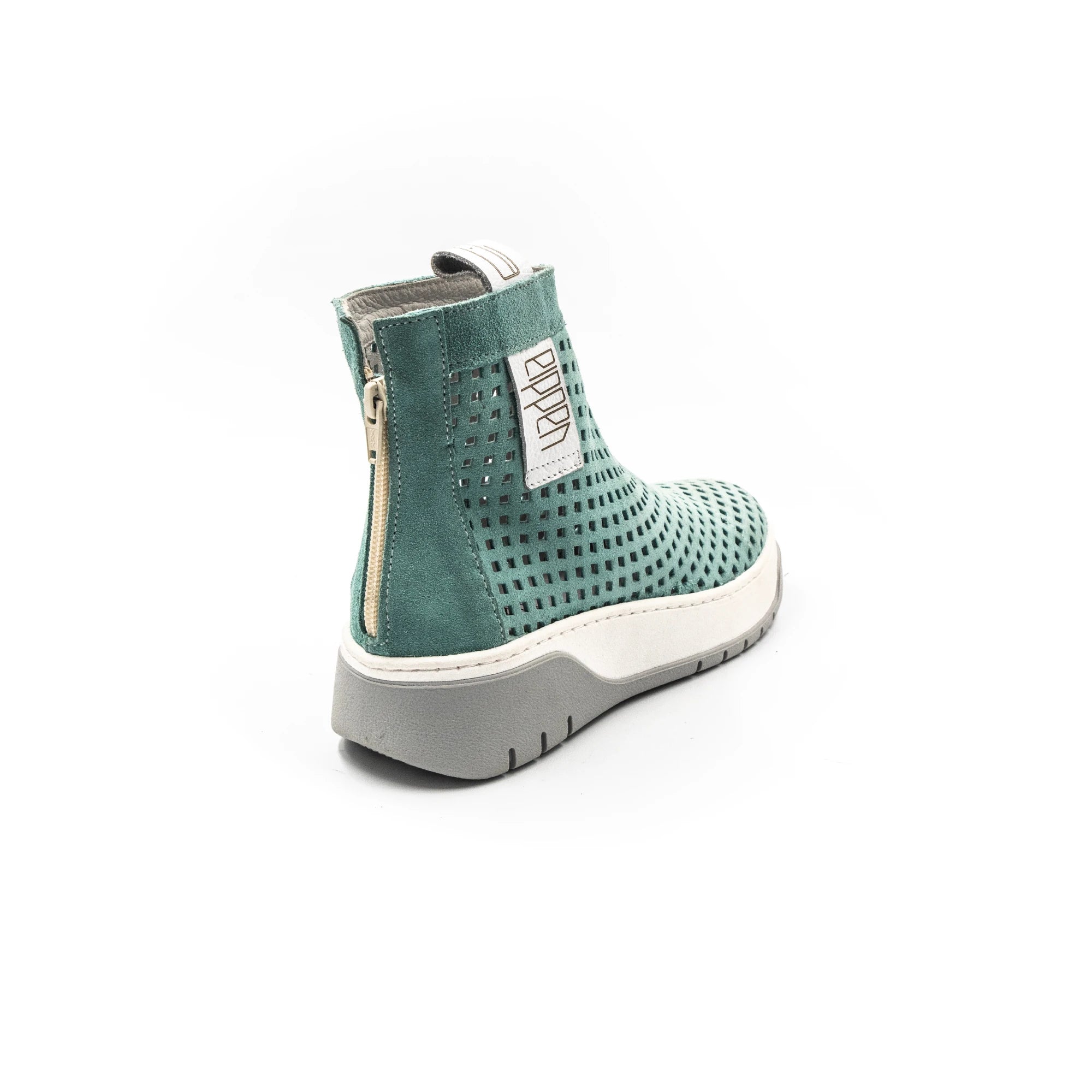 Perforated boots, blue color.